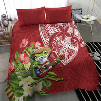 Puerto Rico Coqui Frog Bedding Set Tropical Flowers Polynesian Style - Polynesian Pride