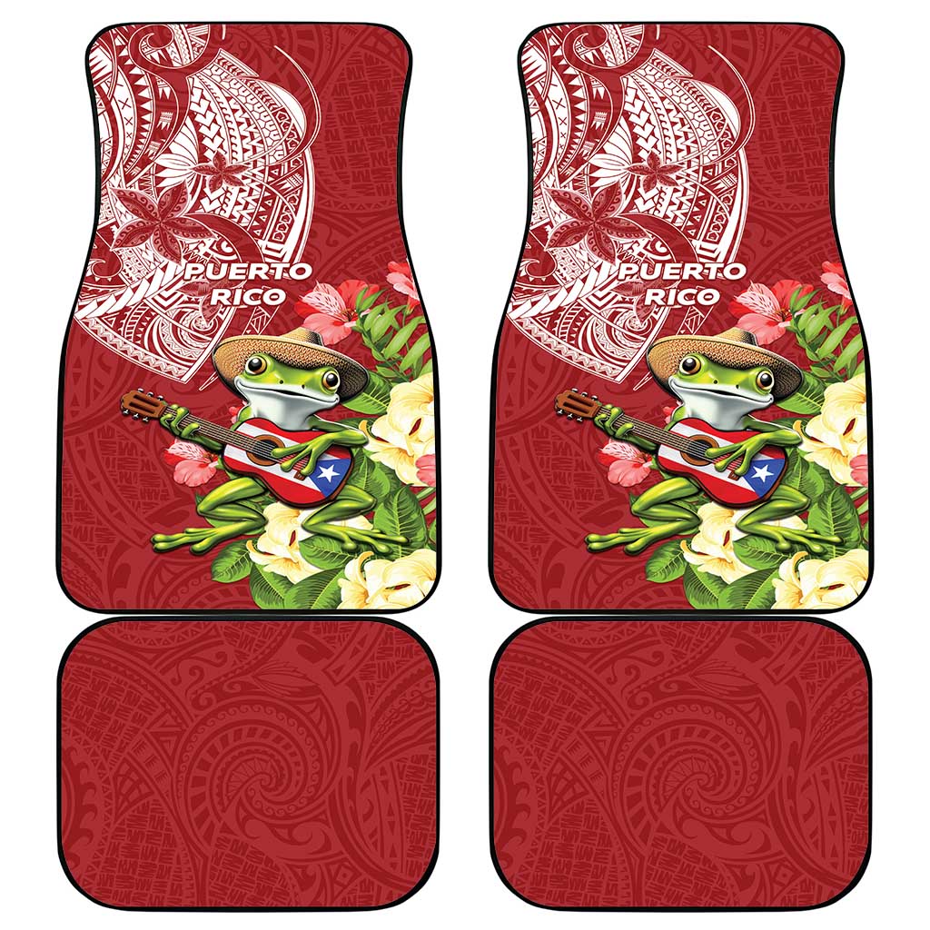 Puerto Rico Coqui Frog Car Mats Tropical Flowers Polynesian Style LT05 - Polynesian Pride
