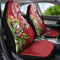 Puerto Rico Coqui Frog Car Seat Cover Tropical Flowers Polynesian Style LT05 - Polynesian Pride