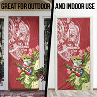 Puerto Rico Coqui Frog Door Cover Tropical Flowers Polynesian Style - Polynesian Pride