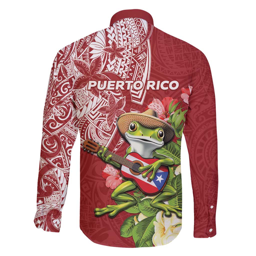 Puerto Rico Coqui Frog Family Matching Mermaid Dress and Hawaiian Shirt Tropical Flowers Polynesian Style - Polynesian Pride