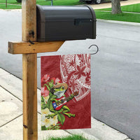Puerto Rico Coqui Frog Garden Flag Tropical Flowers Polynesian Style - Polynesian Pride