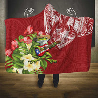 Puerto Rico Coqui Frog Hooded Blanket Tropical Flowers Polynesian Style LT05 - Polynesian Pride