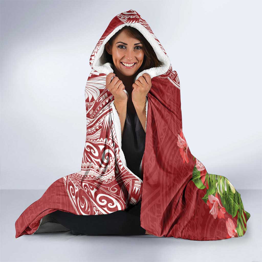 Puerto Rico Coqui Frog Hooded Blanket Tropical Flowers Polynesian Style LT05 - Polynesian Pride