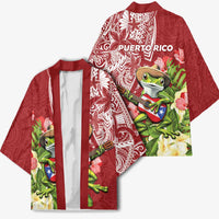 Puerto Rico Coqui Frog Kimono Tropical Flowers Polynesian Style LT05 - Polynesian Pride