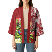 Puerto Rico Coqui Frog Kimono Tropical Flowers Polynesian Style LT05 - Polynesian Pride