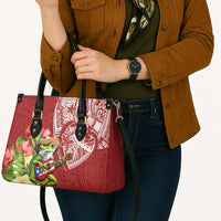 Puerto Rico Coqui Frog Leather Bag Tropical Flowers Polynesian Style - Polynesian Pride