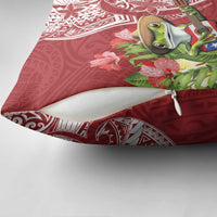 Puerto Rico Coqui Frog Pillow Cover Tropical Flowers Polynesian Style - Polynesian Pride
