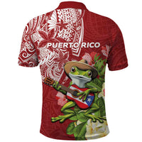 Puerto Rico Coqui Frog Polo Shirt Tropical Flowers Polynesian Style LT05 - Polynesian Pride