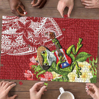 Puerto Rico Coqui Frog Puzzle Tropical Flowers Polynesian Style LT05 - Polynesian Pride