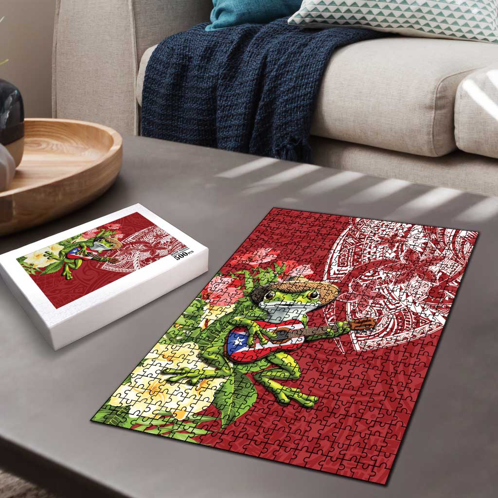 Puerto Rico Coqui Frog Puzzle Tropical Flowers Polynesian Style LT05 - Polynesian Pride