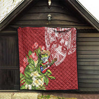 Puerto Rico Coqui Frog Quilt Tropical Flowers Polynesian Style - Polynesian Pride