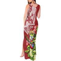 Puerto Rico Coqui Frog Tank Maxi Dress Tropical Flowers Polynesian Style LT05 - Polynesian Pride