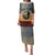 Cook Islands ANZAC Day Puletasi Lest We Forget LT05 Long Dress Grey - Polynesian Pride