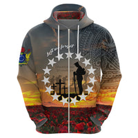 Cook Islands ANZAC Day Zip Hoodie Lest We Forget LT05 - Polynesian Pride