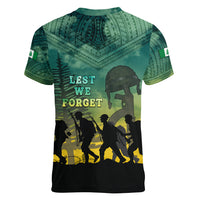 Norfolk Island ANZAC Day Women V Neck T Shirt Lest We Forget LT05 - Polynesian Pride