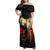 Tokelau ANZAC Day Family Matching Off Shoulder Maxi Dress and Hawaiian Shirt Lest We Forget LT05 Mom's Dress Black - Polynesian Pride