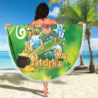 Hawaii Saint Patrick's Day Beach Blanket Funny Surfing Leprechaun LT05 - Polynesian Pride