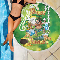 Hawaii Saint Patrick's Day Beach Blanket Funny Surfing Leprechaun LT05 - Polynesian Pride