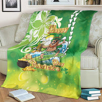 Hawaii Saint Patrick's Day Blanket Funny Surfing Leprechaun LT05 - Polynesian Pride
