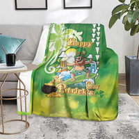 Hawaii Saint Patrick's Day Blanket Funny Surfing Leprechaun LT05 - Polynesian Pride