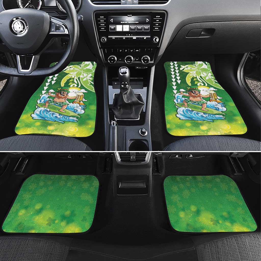 Hawaii Saint Patrick's Day Car Mats Funny Surfing Leprechaun