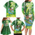 Hawaii Saint Patrick's Day Family Matching Long Sleeve Bodycon Dress and Hawaiian Shirt Funny Surfing Leprechaun