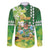 Hawaii Saint Patrick's Day Family Matching Long Sleeve Bodycon Dress and Hawaiian Shirt Funny Surfing Leprechaun