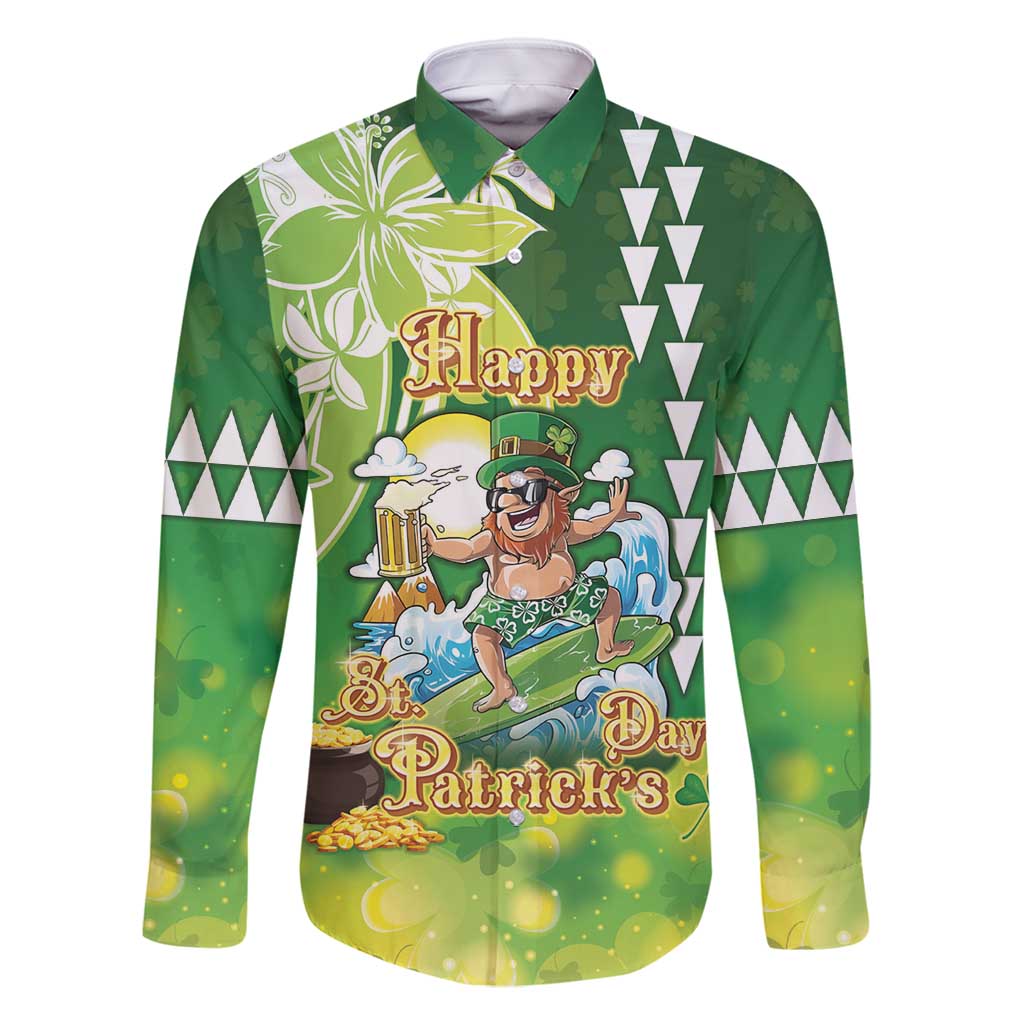 Hawaii Saint Patrick's Day Family Matching Mermaid Dress and Hawaiian Shirt Funny Surfing Leprechaun