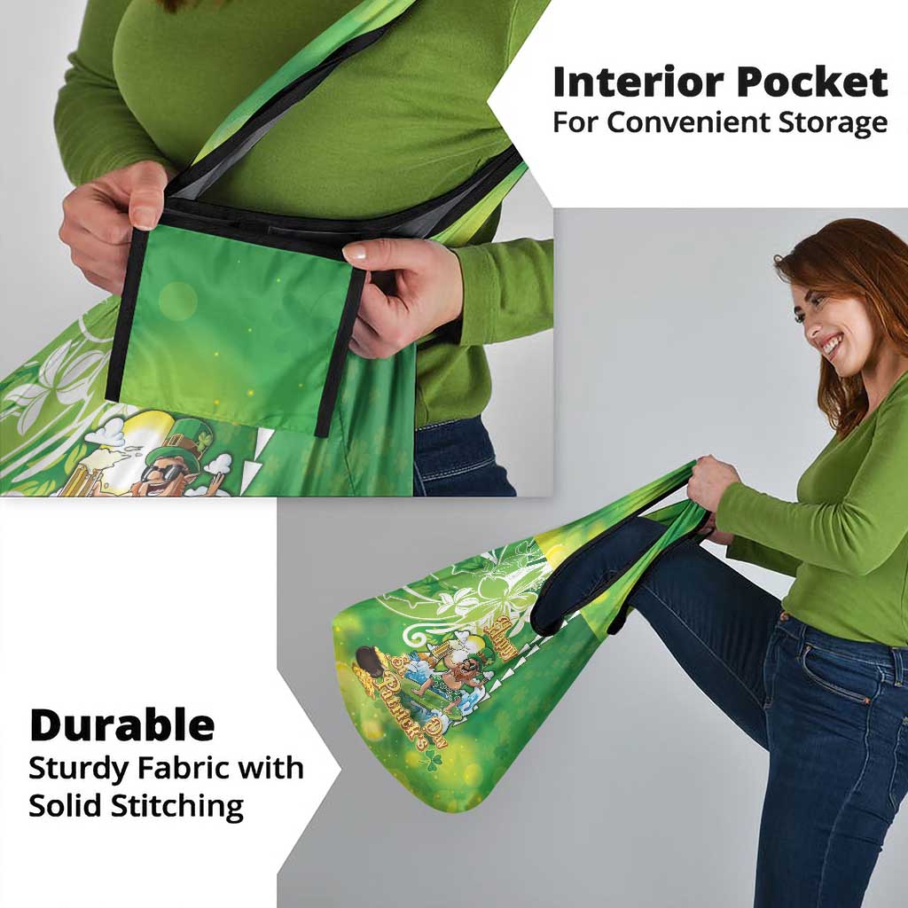 Hawaii Saint Patrick's Day Grocery Bag Funny Surfing Leprechaun LT05 - Polynesian Pride