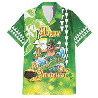 Hawaii Saint Patrick's Day Hawaiian Shirt Funny Surfing Leprechaun LT05 Green - Polynesian Pride