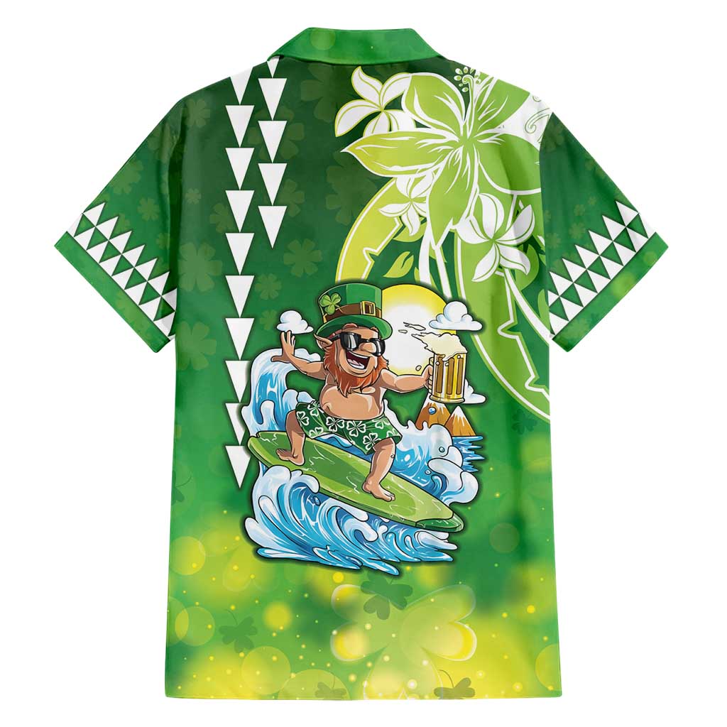 Hawaii Saint Patrick's Day Hawaiian Shirt Funny Surfing Leprechaun LT05 - Polynesian Pride