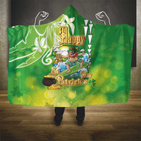 Hawaii Saint Patrick's Day Hooded Blanket Funny Surfing Leprechaun LT05 - Polynesian Pride