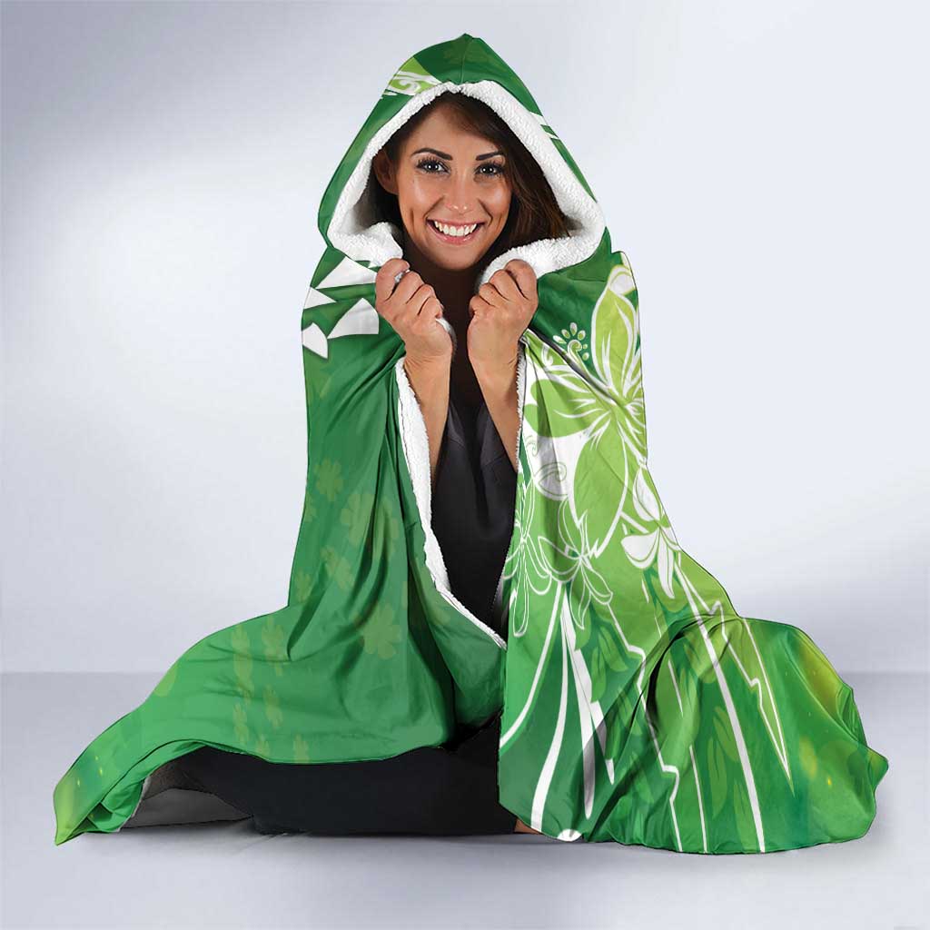 Hawaii Saint Patrick's Day Hooded Blanket Funny Surfing Leprechaun LT05 - Polynesian Pride