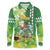 Hawaii Saint Patrick's Day Long Sleeve Polo Shirt Funny Surfing Leprechaun