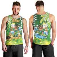 Hawaii Saint Patrick's Day Men Tank Top Funny Surfing Leprechaun LT05 - Polynesian Pride