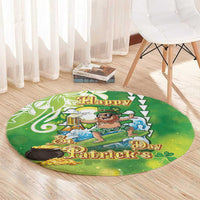 Hawaii Saint Patrick's Day Round Carpet Funny Surfing Leprechaun