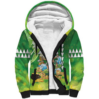Hawaii Saint Patrick's Day Sherpa Hoodie Funny Surfing Leprechaun LT05 Unisex Green - Polynesian Pride