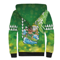 Hawaii Saint Patrick's Day Sherpa Hoodie Funny Surfing Leprechaun LT05 - Polynesian Pride