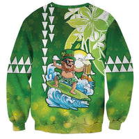 Hawaii Saint Patrick's Day Sweatshirt Funny Surfing Leprechaun LT05 - Polynesian Pride