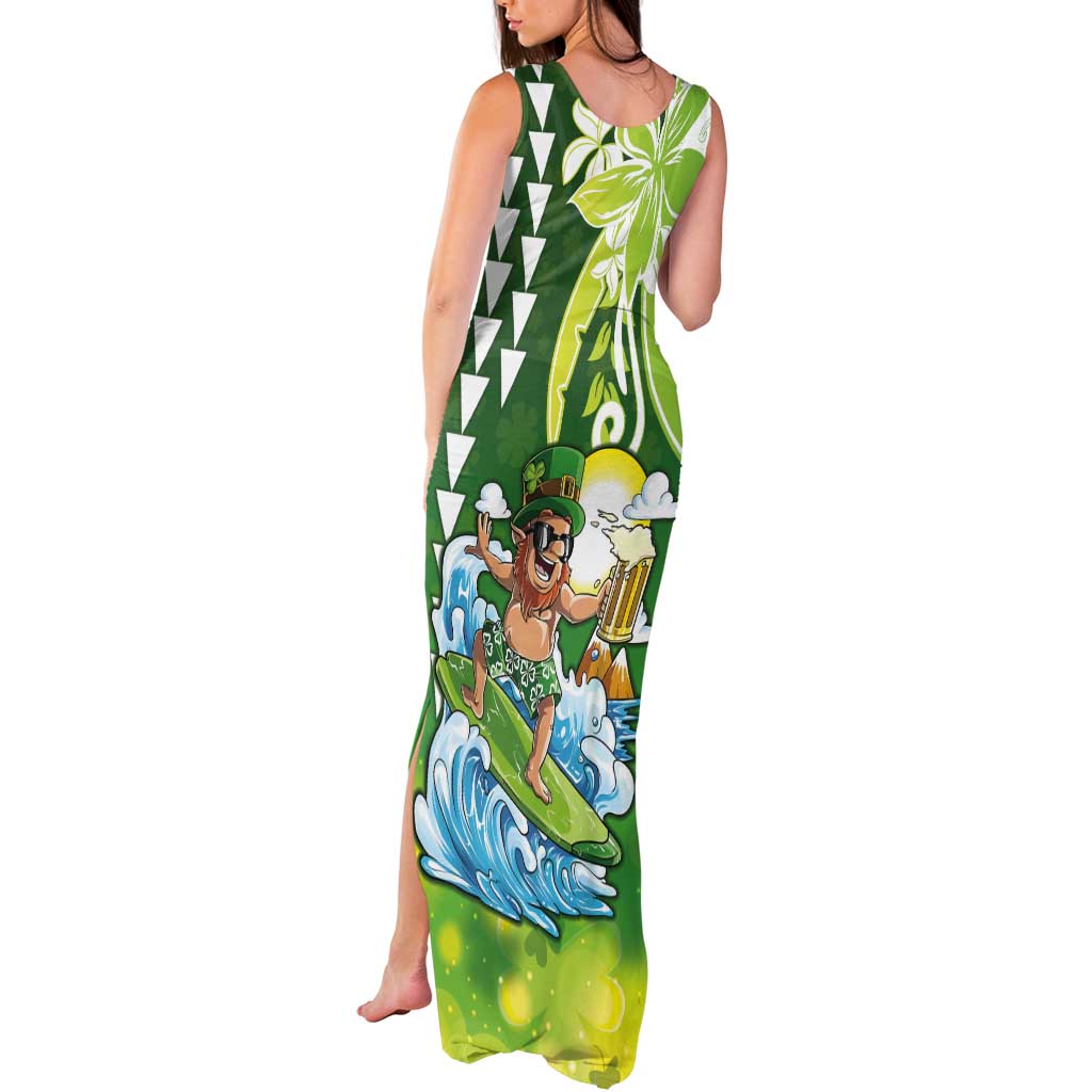 Hawaii Saint Patrick's Day Tank Maxi Dress Funny Surfing Leprechaun LT05 - Polynesian Pride