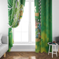 Hawaii Saint Patrick's Day Window Curtain Funny Surfing Leprechaun LT05 - Polynesian Pride