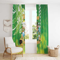 Hawaii Saint Patrick's Day Window Curtain Funny Surfing Leprechaun LT05 - Polynesian Pride