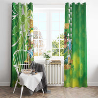 Hawaii Saint Patrick's Day Window Curtain Funny Surfing Leprechaun LT05 - Polynesian Pride