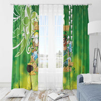 Hawaii Saint Patrick's Day Window Curtain Funny Surfing Leprechaun LT05 - Polynesian Pride
