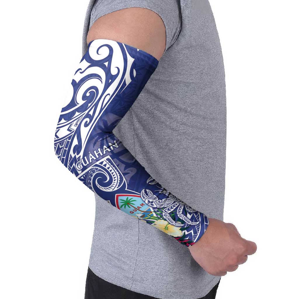 Personalised Hafa Adai Guam Arm Sleeves Latte Stone With Coconut Crab LT05 - Polynesian Pride