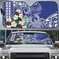 Hafa Adai Guam Auto Sun Shade Latte Stone With Coconut Crab LT05 Blue - Polynesian Pride