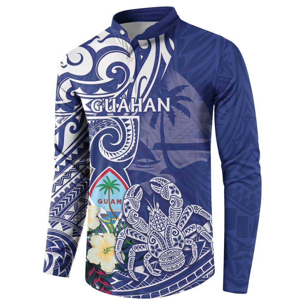 Personalised Hafa Adai Guam Button Sweatshirt Latte Stone With Coconut Crab LT05 - Polynesian Pride