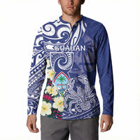 Personalised Hafa Adai Guam Button Sweatshirt Latte Stone With Coconut Crab LT05 - Polynesian Pride