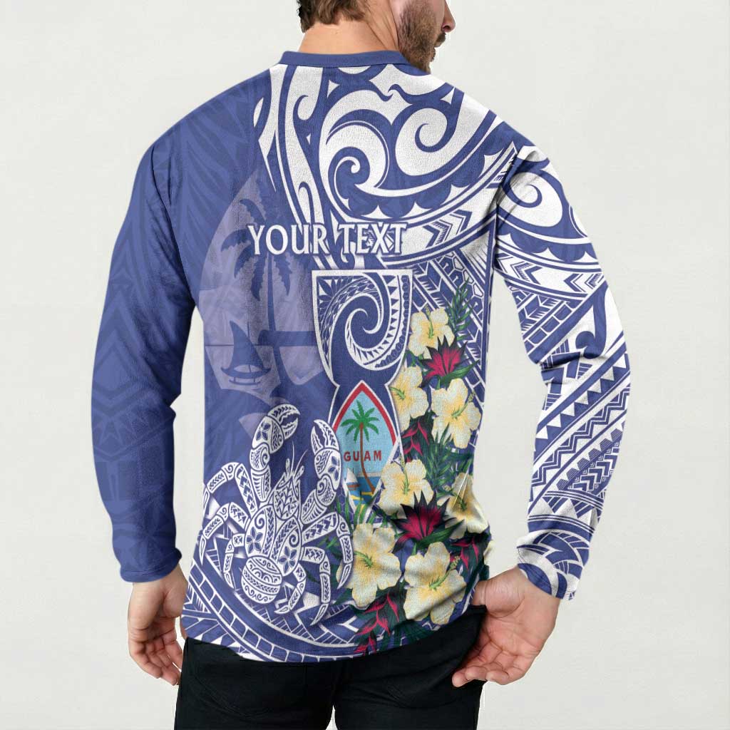 Personalised Hafa Adai Guam Button Sweatshirt Latte Stone With Coconut Crab LT05 - Polynesian Pride